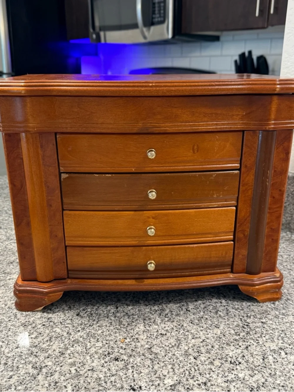VTG Melin Wooden Jewelry Armoire Box Large Vanity Organizer 14